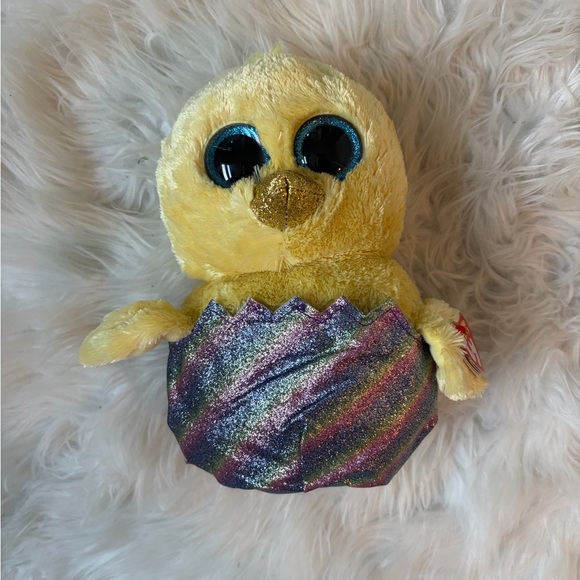 Ty Other - Ty Yellow Chick in Glittery Rainbow Eggshell